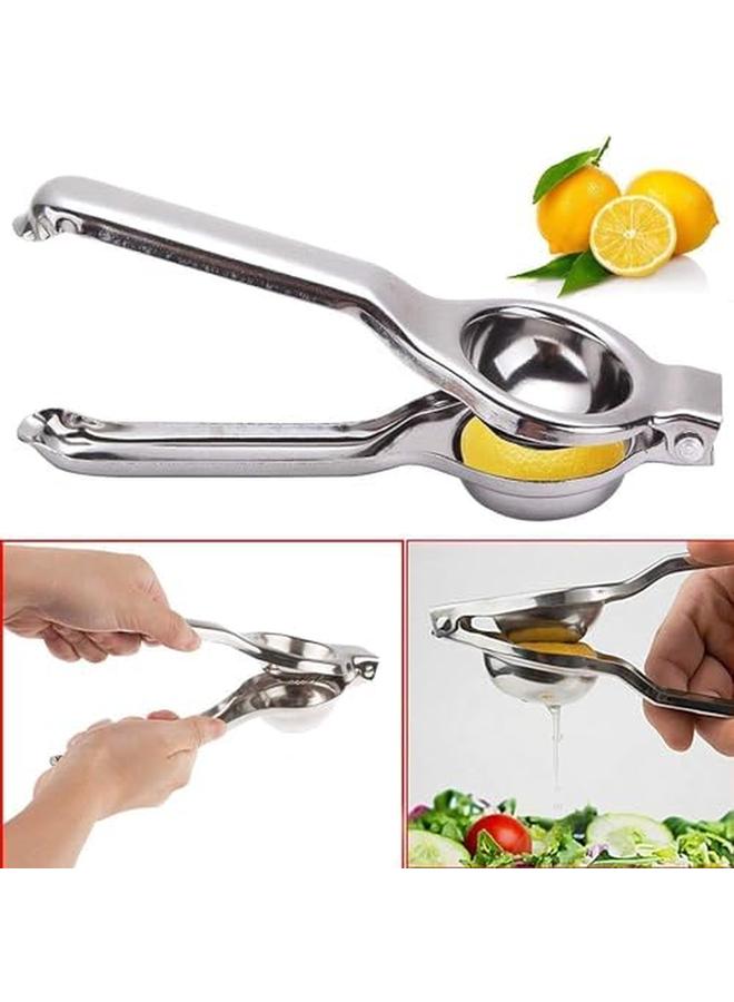 ECVV Lemon Squeezer Stainless Steel Lemon Squeezer Hand Manual With Squeezer Bowl And Food Grade Silicone Handles Premium Quality Lime Lemon Squeezer Manual Citrus Press Juicer - Image 3