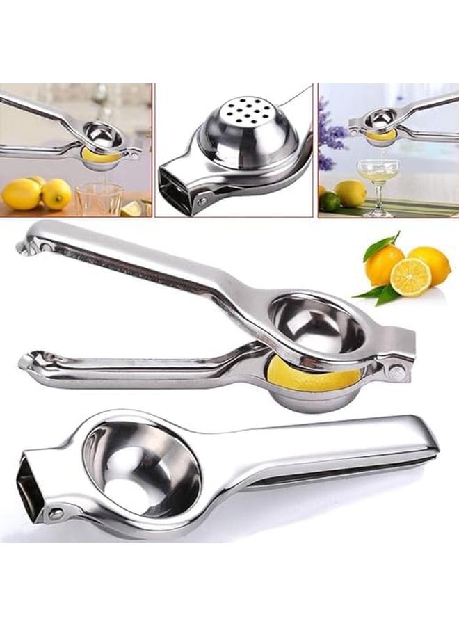 ECVV Lemon Squeezer Stainless Steel Lemon Squeezer Hand Manual With Squeezer Bowl And Food Grade Silicone Handles Premium Quality Lime Lemon Squeezer Manual Citrus Press Juicer - Image 4