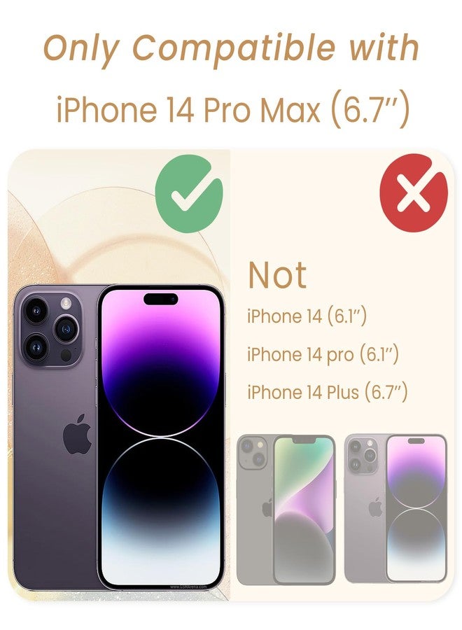 جراب Liufcx لهاتف iPhone 14 Pro Max مع واقي شاشة: جراب فاخر مطلي بالذهب بتصميم لطيف وحواف مموجة على شكل قلب مع مسند، غطاء حماية نحيف وناعم من مادة TPU مقاوم للصدمات لهاتف iPhone 14 Pro Max (أسود) - Image 2
