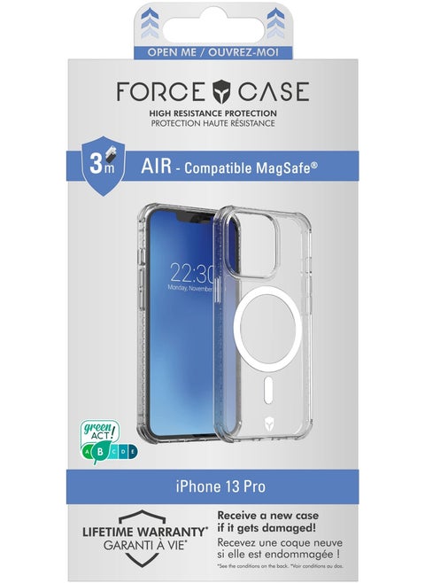 Force Case iPhone 13 Pro MagSafe Compatible Reinforced Air Case Transparent Lifetime warranty
