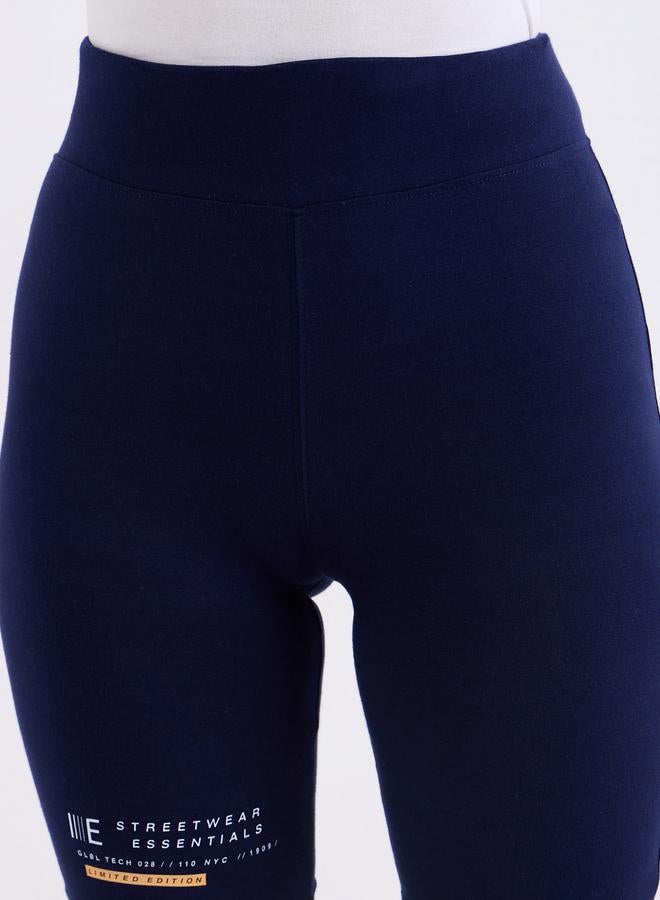 Styli Women Navy Blue Printed Cycling Shorts - Image 4