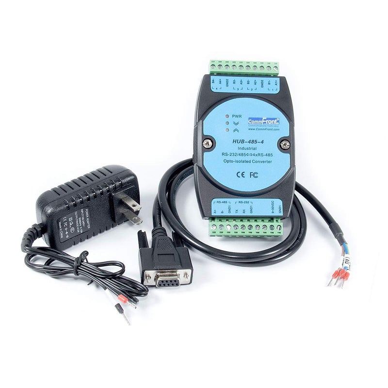 COMMFRONT Industrial RS485 Opto-Isolated Hub/Splitter/Repeater, 2500V Optical Isolation, Supports 4x128 RS-485 nodes (Expandable), DIN-Rail/Wall/Panel Mount - Image 3