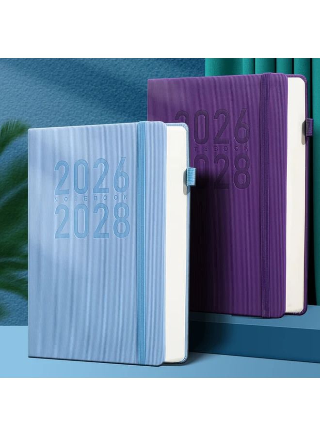 Purple Monthly Planner 2026 2027 2028 Minimalist Design with Elastic Pen Holder - Image 3