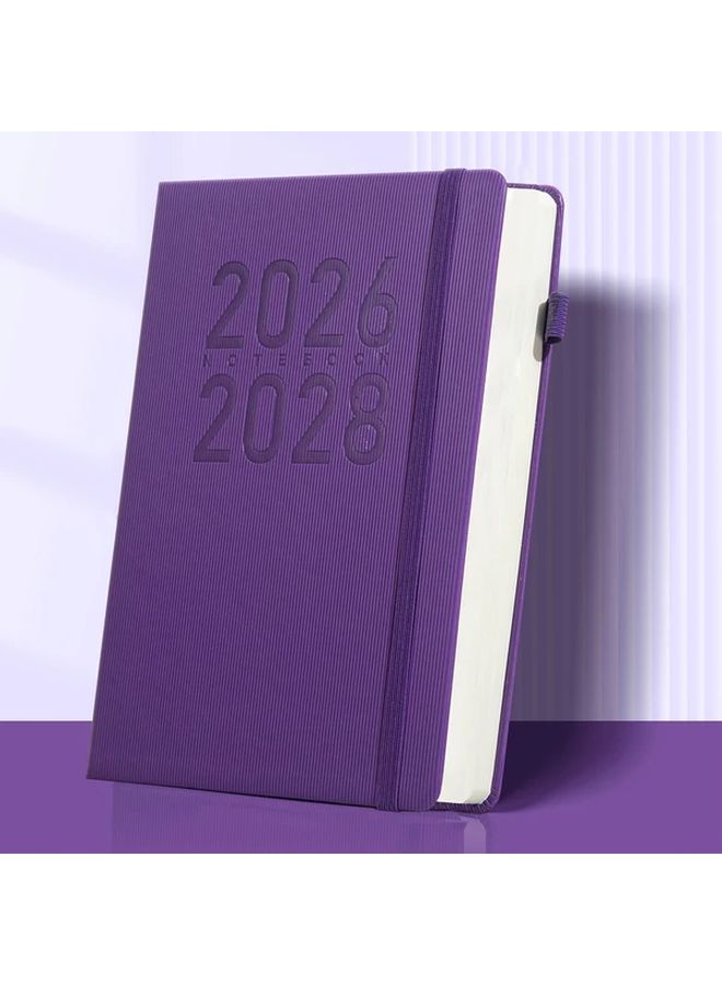 Purple Monthly Planner 2026 2027 2028 Minimalist Design with Elastic Pen Holder - Image 5