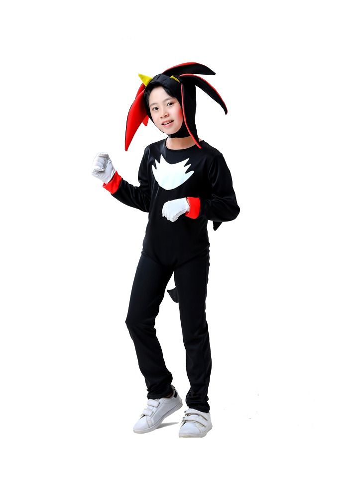 Kids Jumpsuit with Gloves,Costume Outfit Set, Black Cosplay Costume, Popular Character Clothing for Children, Ideal Dress Up for Themed Parties - Image 3