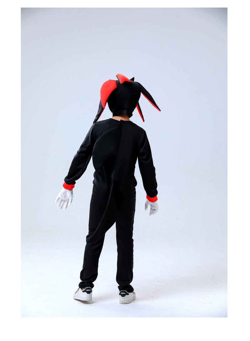 Kids Jumpsuit with Gloves,Costume Outfit Set, Black Cosplay Costume, Popular Character Clothing for Children, Ideal Dress Up for Themed Parties - Image 5