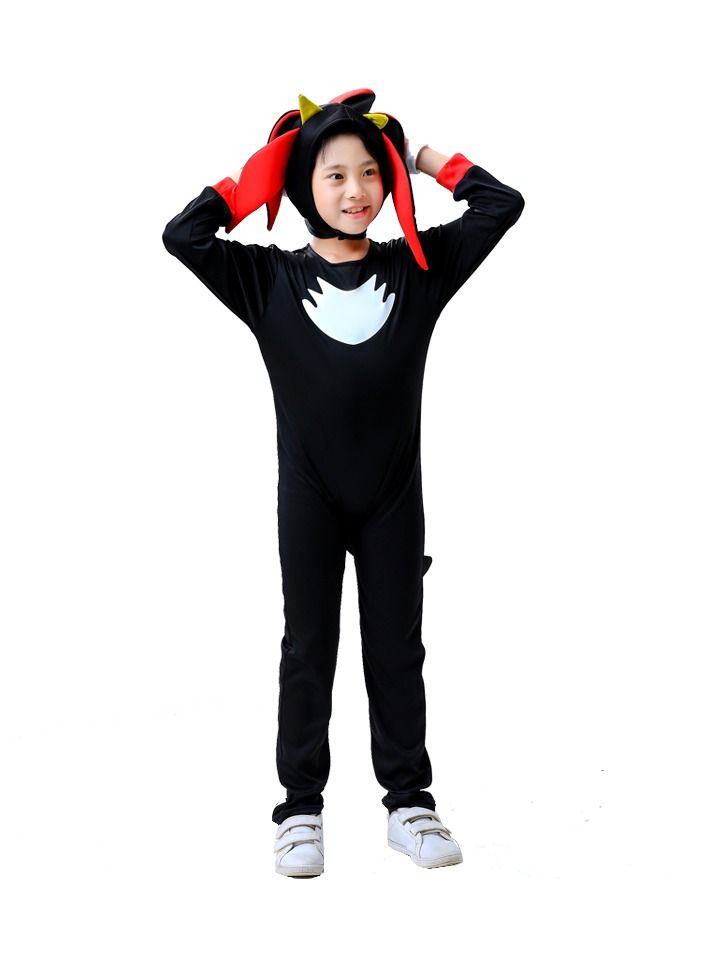 Kids Jumpsuit with Gloves,Costume Outfit Set, Black Cosplay Costume, Popular Character Clothing for Children, Ideal Dress Up for Themed Parties - Image 2