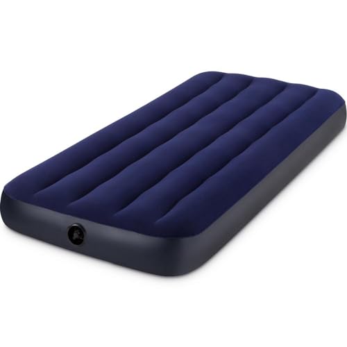 VWretails Plastic Inflatable Single Air Bed Mattress with Luxurious Sleeping Surface, 76x191x25cm (Blue) - Image 1