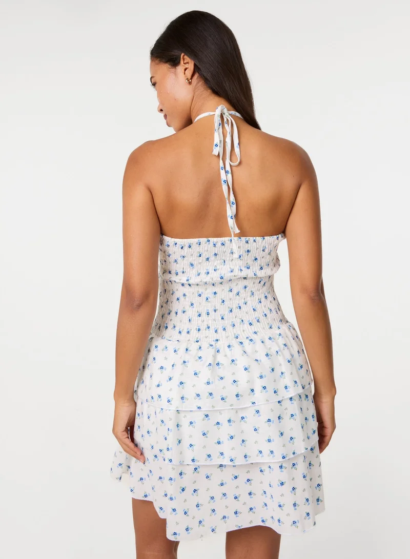 بينك فانيلا Ditsy Floral Tiered Mini Dress