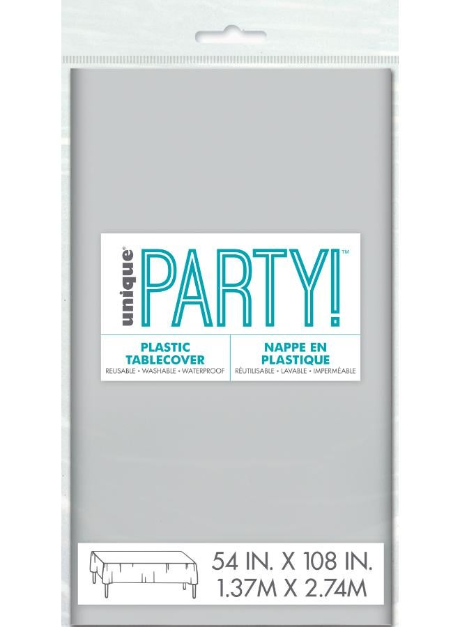 Unique غطاء طاولة بلاستيكي فضي - Image 2