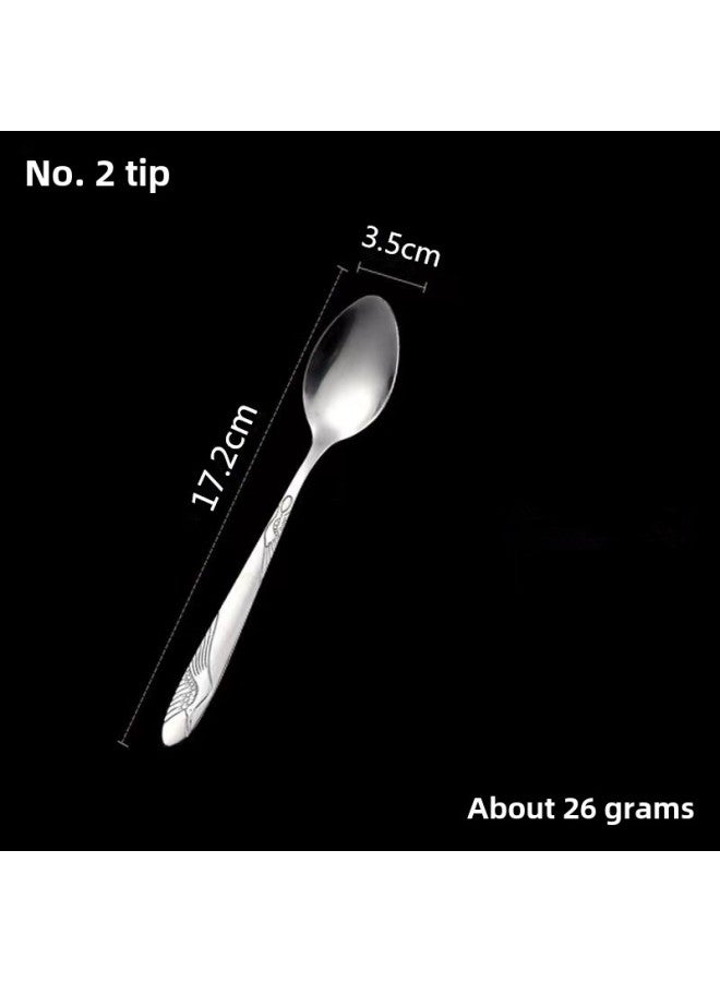 5854 Stainless Steel Kitchen Small Spoon Bare Stainless Steel Spoon Magnetic Small Spoon Small Spoon-Color:No. 2 Tee Bag - Image 1