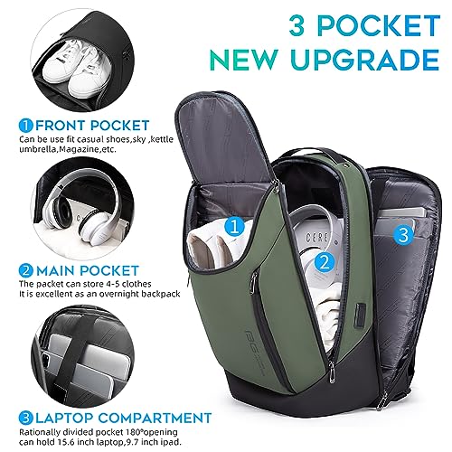 BANGE Business Smart Backpack Waterproof fit 15.6 Inch Laptop Backpack with USB Charging Port,Travel Durable Backpack - Image 4