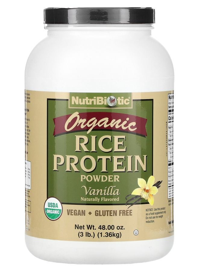 Nutribiotic Organic Rice Protein Powder Vanilla 3 lb (1.36 kg)