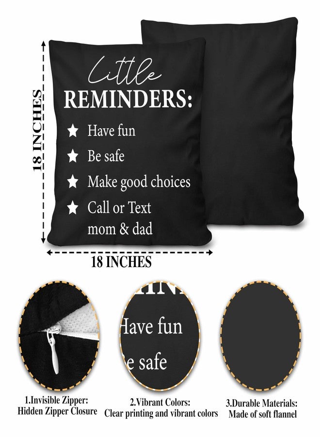 ONDTOM Call Your Mom Dad Throw Pillow Covers, Little Reminders Decorative Pillow Case for Sofa Couch Dorm Bedroom Home Decor Gifts,18x18 Inch -B14 - Image 2