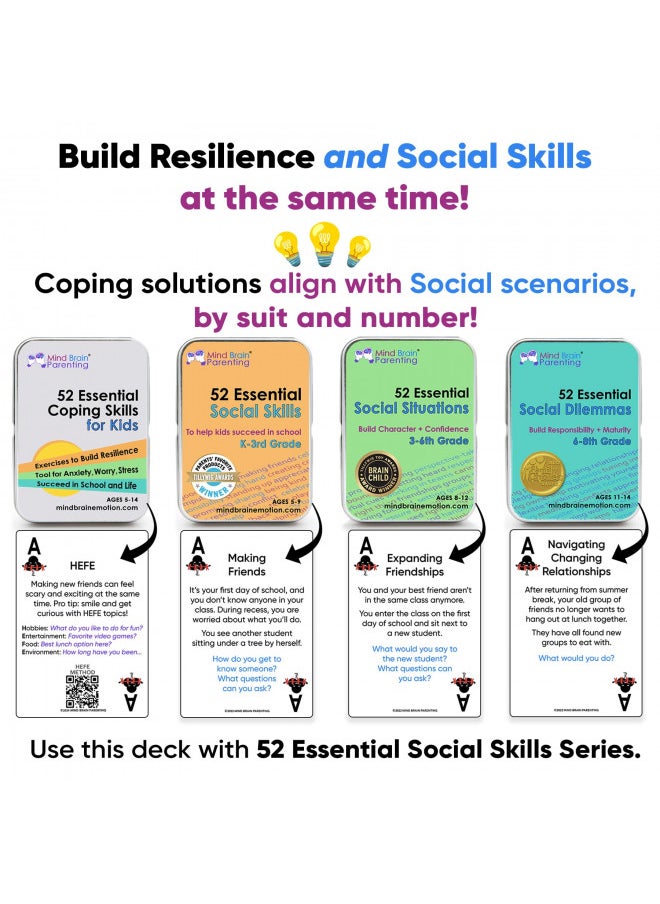 Mind Brain Emotion 52 Essential Social Situations - Social Skills Activities for Kids (3-6th Grade) - Social Emotional Learning & Growth Mindset for Family, Classroom, Counseling - Conversation Card Games for Kids 8-12  - Image 4