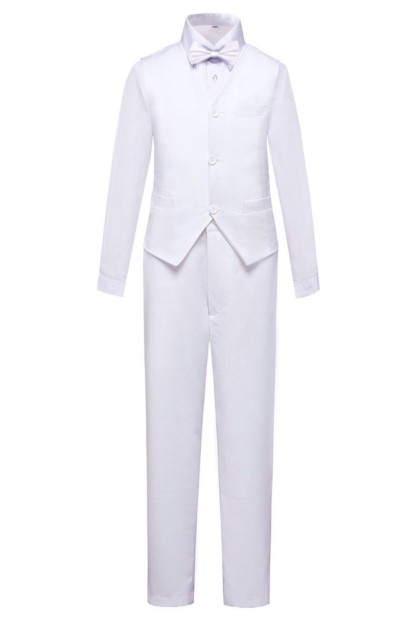 Suits for Boy WhiteBoys First Communion Easter Suit Set with Dress Pants Shirt Vest Size 14