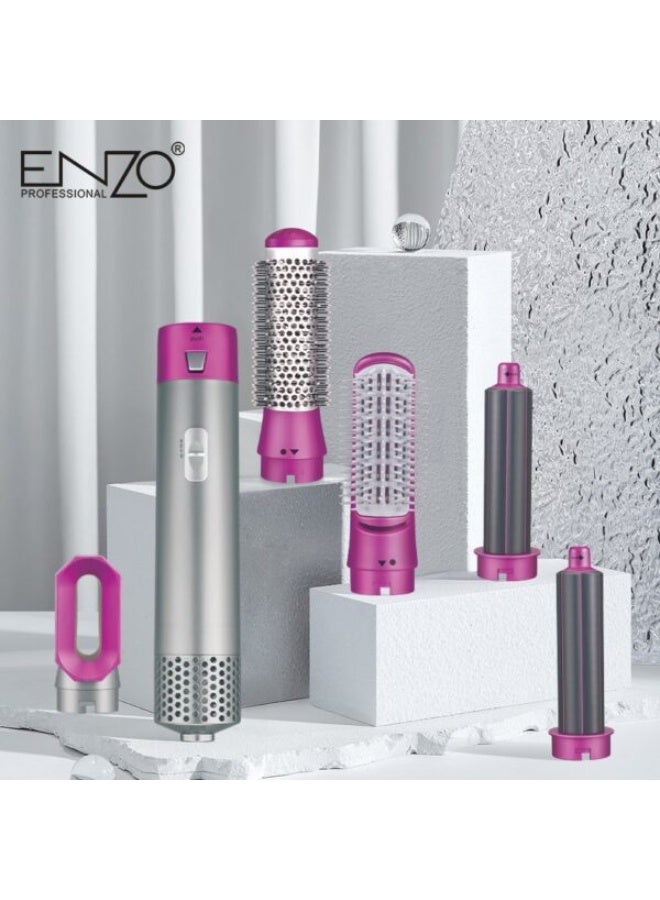 ENZO Professional 5-in-1 Hair Styling Tool – Curl, Smooth & Dry with Interchangeable Attachments - Image 1