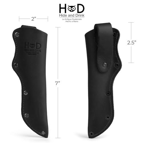 Hide & Drink, Thick Leather Mora Knife Sheath w/Belt Loop, Handmade Includes 101 Year Warranty (Charcoal Black) - Image 4