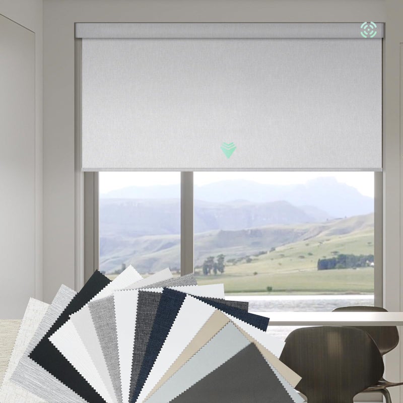 Yoolax Yoolax Motorized Blinds with Remote Smart Blinds for Windows Blackout Automatic Shades Work with Alexa Remote Control Roller Window Shades Fabric Sample Multicolor 