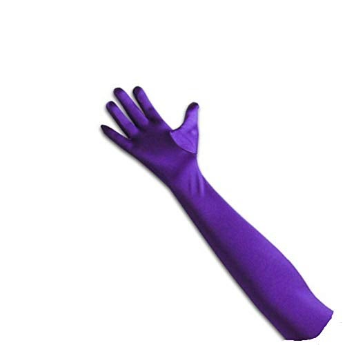 Tapp Collections Tapp C. Classic Adult Size 22" Long Opera Length Satin Gloves - Purple - Image 5