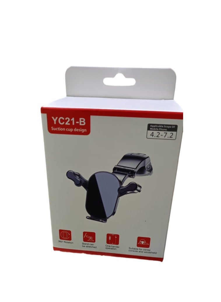 واي سي حامل هاتف YC21B قابل للاستبدال، قاعدة مرنة 360 درجة، حامل هاتف محمول للسيارة على لوحة القيادة العالمية. تقدم HPS 0.5J/1J/2J/3.5J/4.8J (AC/AC&DC/SOLAR). الميزات الأساسية سبائك الألومنيوم + ABS. مشبك مستشعر الجاذبية. حامل هاتف قابل للسحب. ربط الجاذبية ضمان الجودة قابل للتعديل مجانا تجميعها بسهولة - Image 1