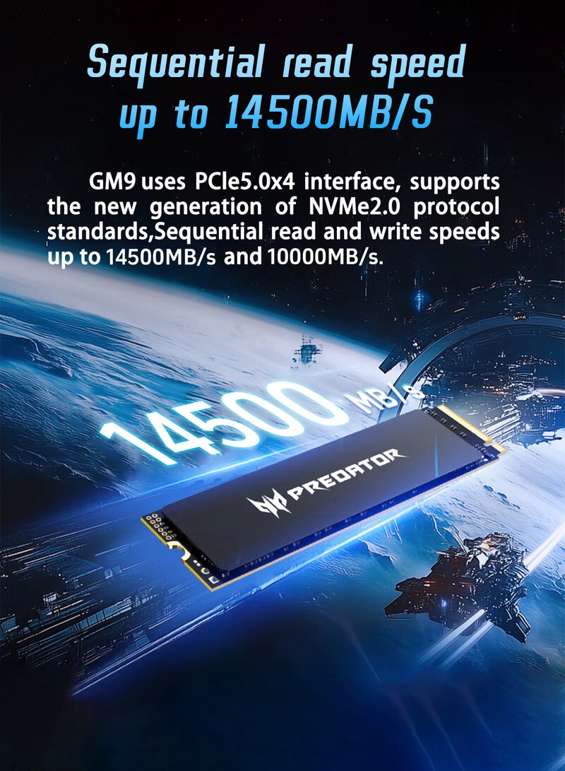Predator PCIE 5.0 M.2 SSD 2TB 14500MB/s SSD PCIe NVMe Gen5 M.2 2280, Internal Solid State Drives, Best for AI Computing, Gaming, and Heavy Duty Workstations, Compatible with PS5, Desktop computer, Laptop, Including Heatsink, Disassembly Tools and Installation Instructions - Image 5
