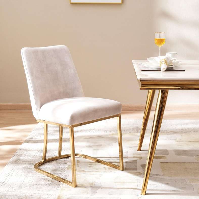 Pan Home TOPSY NEW DINING CHAIR - LIGHT BROWN GOLD