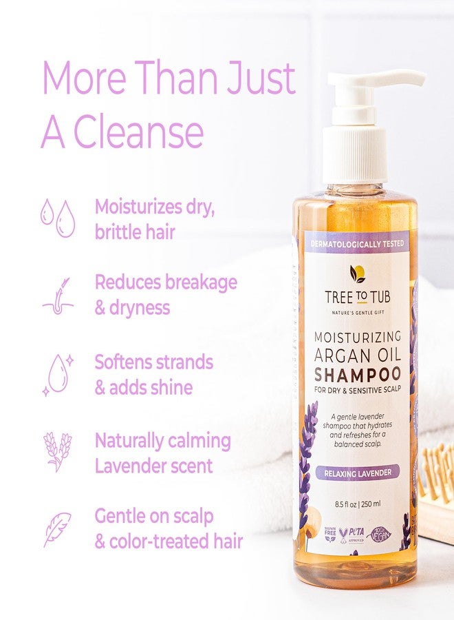 Tree to Tub Lavender Dry Hair Shampoo for Sensitive Scalp - Gentle Hydrating Dry Scalp Shampoo for Women & Men, Moisturizing Sulfate Free Shampoo w/Organic Argan Oil, Chamomile, All Natural Aloe Vera - Image 5