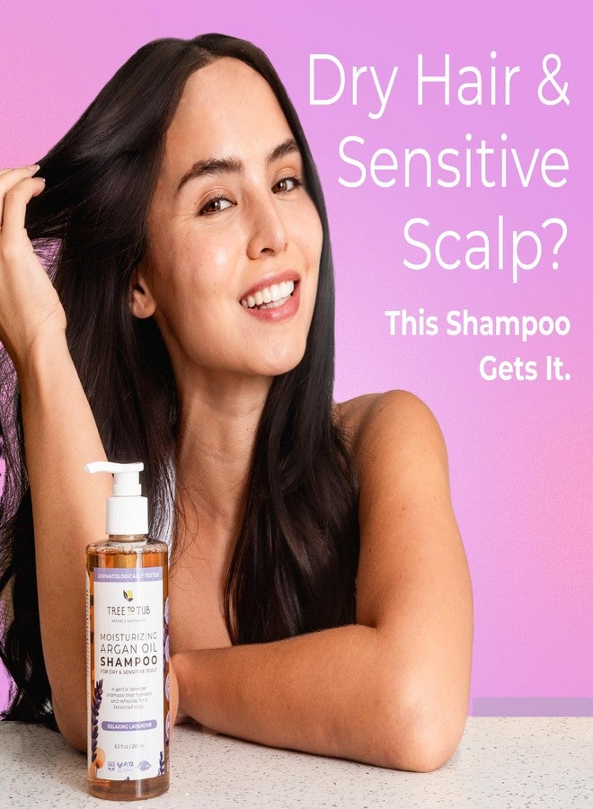 Tree to Tub Lavender Dry Hair Shampoo for Sensitive Scalp - Gentle Hydrating Dry Scalp Shampoo for Women & Men, Moisturizing Sulfate Free Shampoo w/Organic Argan Oil, Chamomile, All Natural Aloe Vera - Image 2