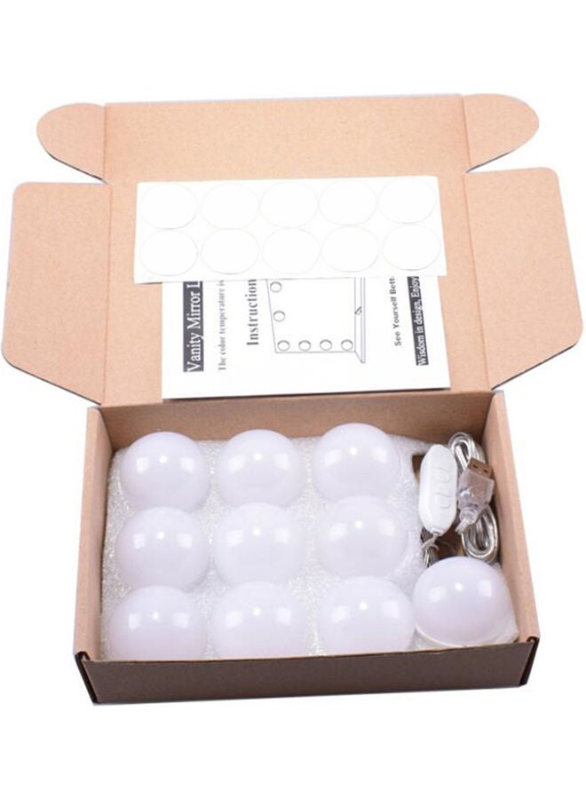 10-Piece LED Make Up Mirror Light White  - Image 4