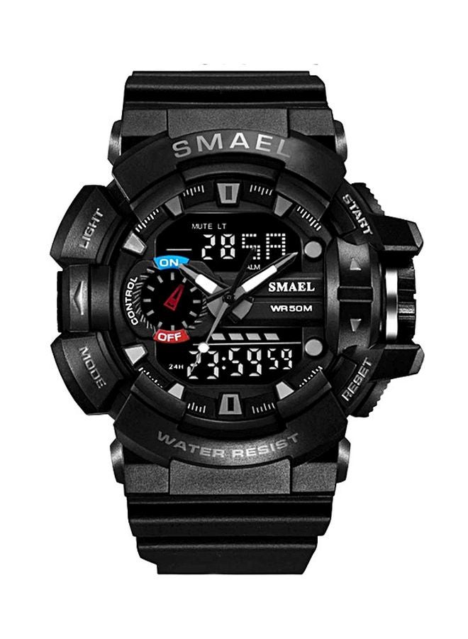 سميل ساعة يد رقمية بعقارب  مقاومة للماء طراز SL 1436 للرجال