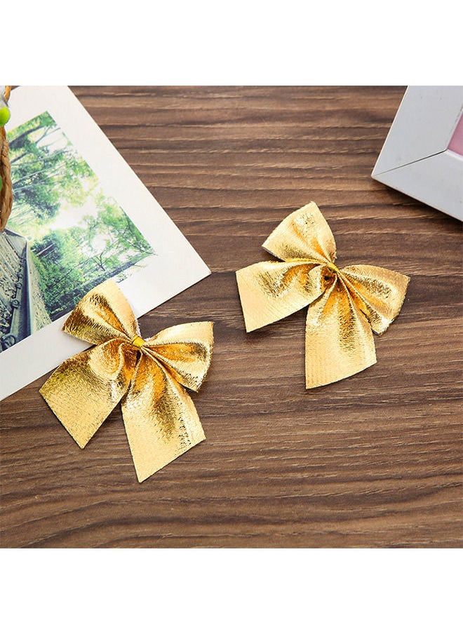 Depend Gift Wrapping 12 Pieces Paper Card Gold Glitter Sequin Decoration Solid And Stable Pendants Create A Warm Festive Atmosphere Bow Decoration  - Image 3