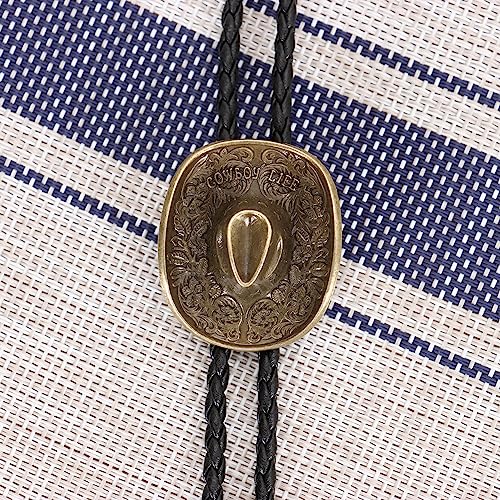 Wentur Bolo Ties for Men Western - 3D Cowboy Hat Bolo Tie Design with Vintage Cowboy Boots Bolo Tie Western Bolotie Cowboy Bola Tie - Image 2