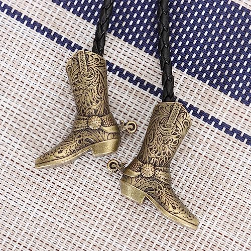 Wentur Bolo Ties for Men Western - 3D Cowboy Hat Bolo Tie Design with Vintage Cowboy Boots Bolo Tie Western Bolotie Cowboy Bola Tie - Image 4