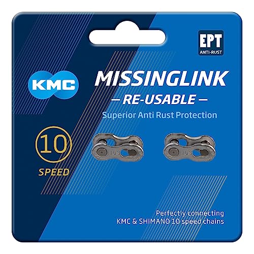 KMC Unisex's 10 Speed EPT MissingLink Joining Link, Dark Silver, 2 Pairs - Image 1