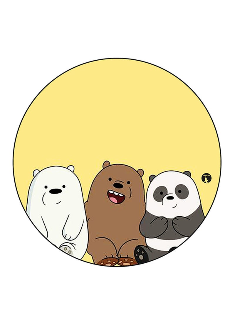 We Bare Bears Printed Mouse Pad  Round  Multicolour