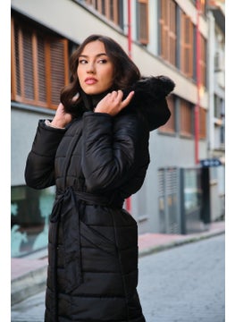 1Tarz 1 style Toridas Casual Winter Full Length Puffer Women's Coat BT180BLACK5  - Image 5