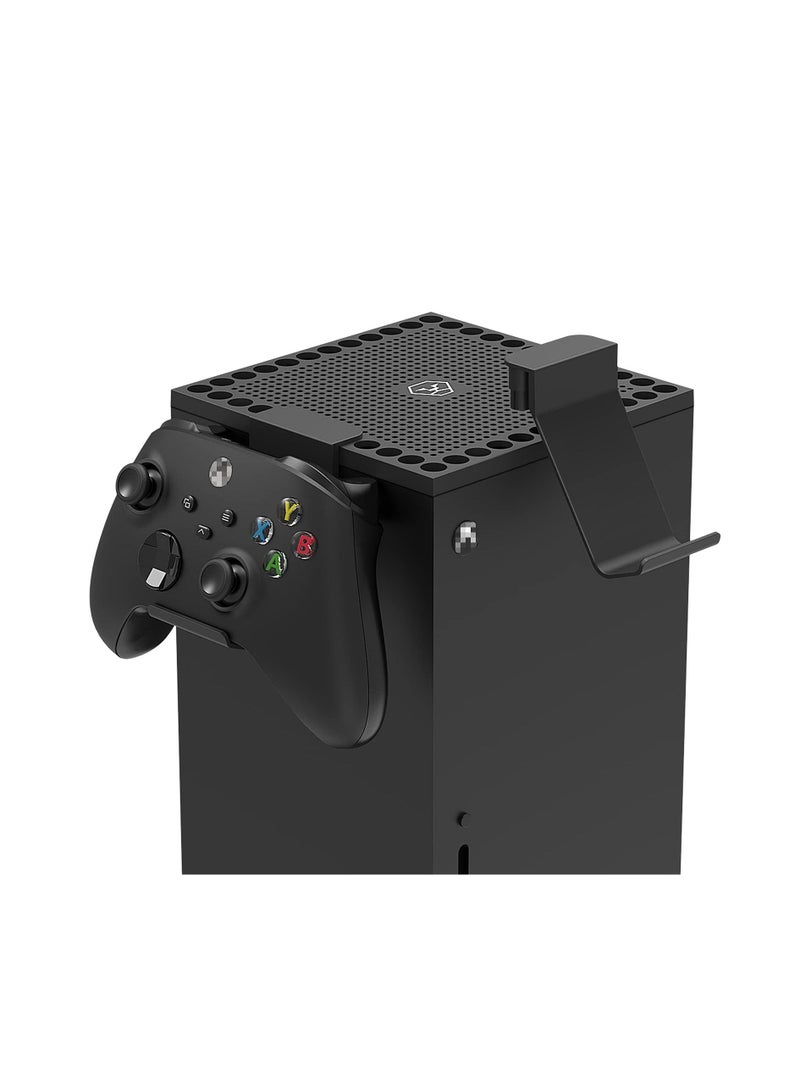 Excefore Dust Cover Controller Mount Compatible for Xbox Series X - 2 in 1 Game Accessories with Dust Filter Cover Compatible for XSX Console and 2 Holder Hanger Stand for Series X Controller & Game Headset  - Image 1