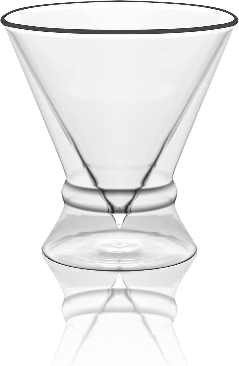 LEMONSODA Stemless Martini Cocktail Glasses Set of 2 for Margaritas, Espresso Matinis, Manhattans, Cosmopolitans, Home Bar, Birthdays, Housewarming Gift, Crystal Clear 8 OZ (w/Ring, Set of 4) - Image 4