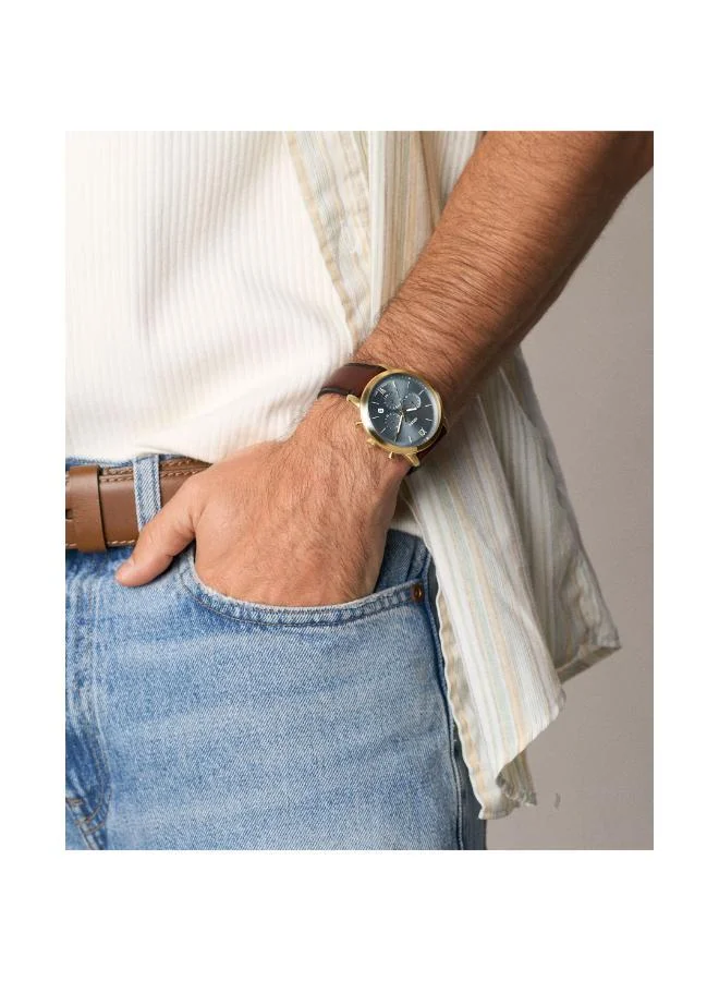 FOSSIL FS6162 Analog Watch with Gold Plated Leather Strap