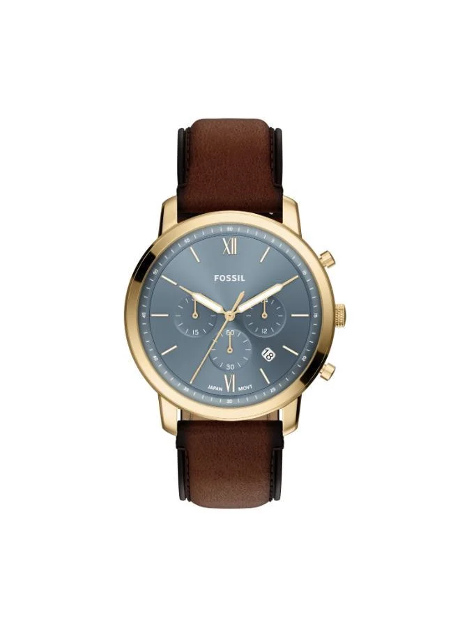 FOSSIL FS6162 Analog Watch with Gold Plated Leather Strap