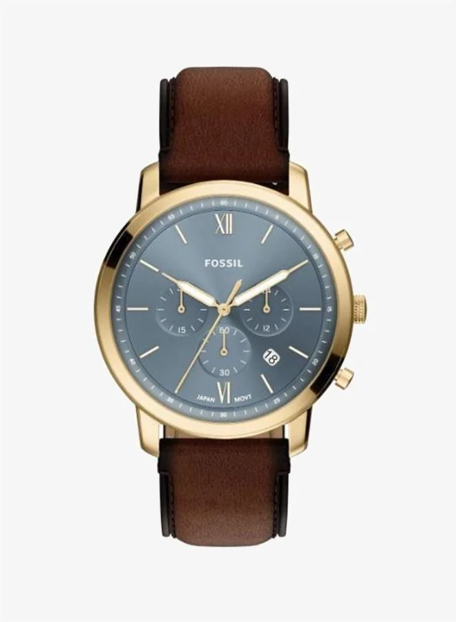 Fossil Neutra Analog Watch with Gold Plated Leather Strap