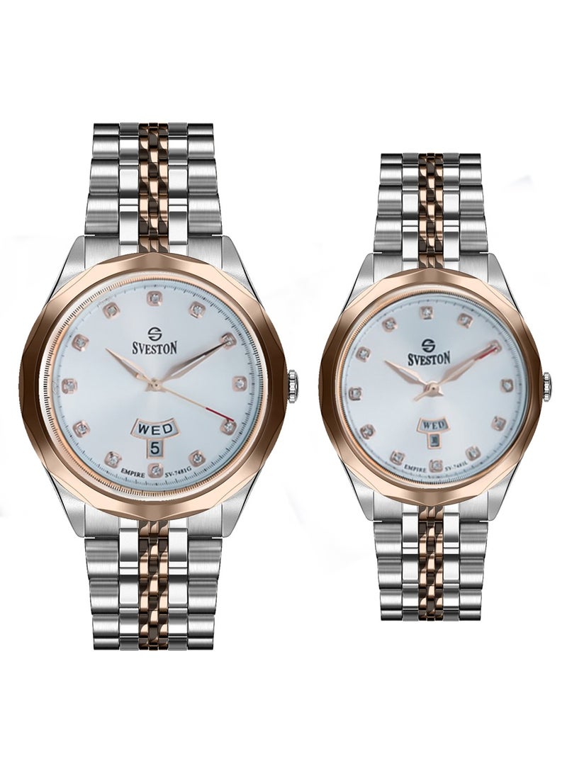 Sveston Empire Analog Quartz Stainless Steel Silver Dial Watch SV7481  - Image 1