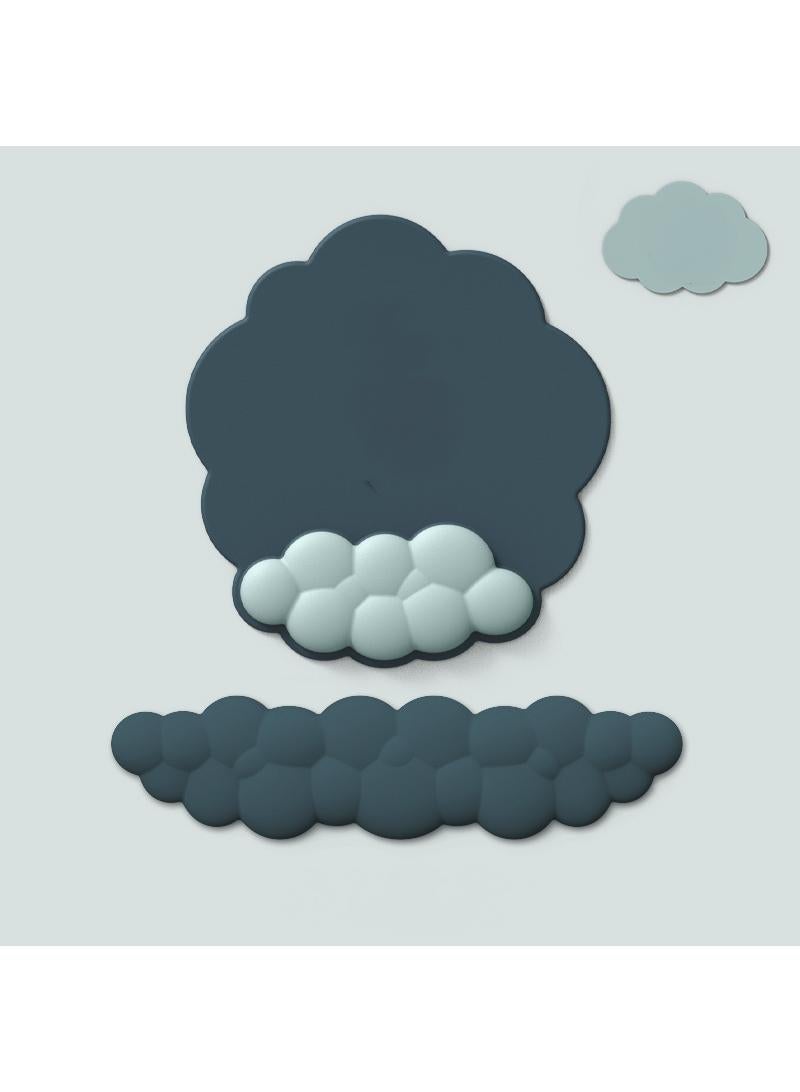 Y&D 3-Piece Office Keyboard Cloud Wrist Rest And High Density Memory Silicone Non Slip Base Mouse Pad - Image 1