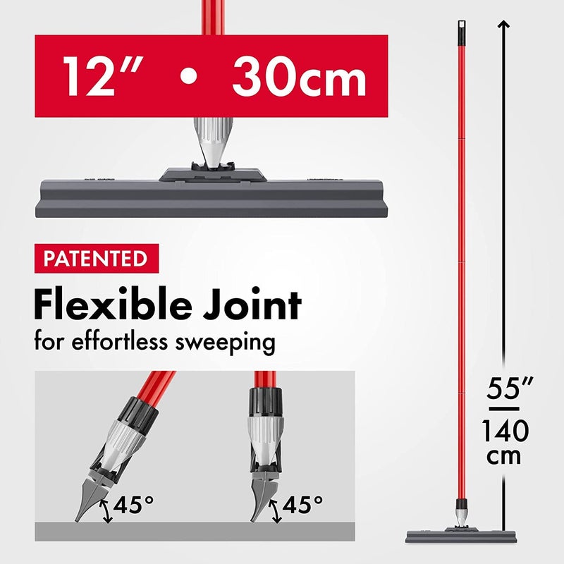 RAVMAG Silicone Floor Squeegee with 55-Inch Long Handle, 12-Inch Single Cast Silicone Blade, 360° Swivel Joint - Multifunction Floor Squeegee for Garage, Concrete Floor, Shower Floor, Glass Windows - Image 5