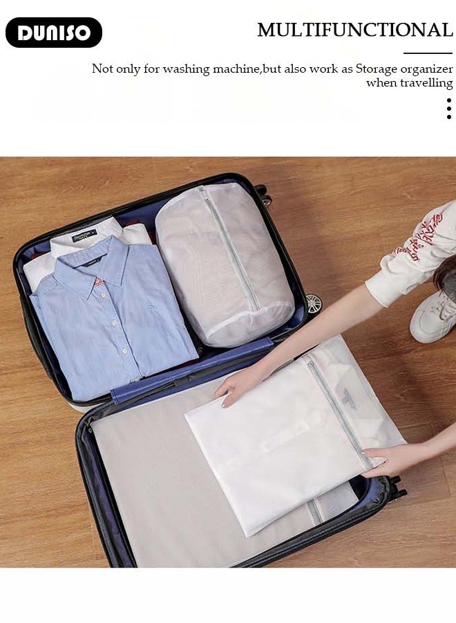 DUNISO 7PCS Mesh Laundry Bags, Thickened Washing Machine Bags for Delicates with Premium Zipper, Reusable Travel Storage Organizer Bag for Blouse, Bra, Hosiery, Stocking, Underwear - Image 3