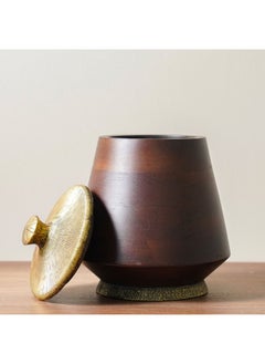DANUBE HOME Ahsina Trinket Jar Decorative Jars Dish Storage Jar with Lid Candy Sugar Coffee Cookie Jar Brown 20X20X25Cm  - Image 3