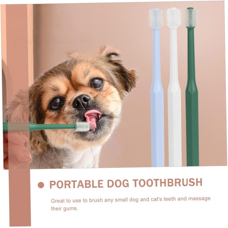 2PCS 360-Degree Manual Puppy Toothbrush Set Lightweight PET Oral Cleaning Brush for Dogs Ergonomic Handle and Soft Bristles - Image 4