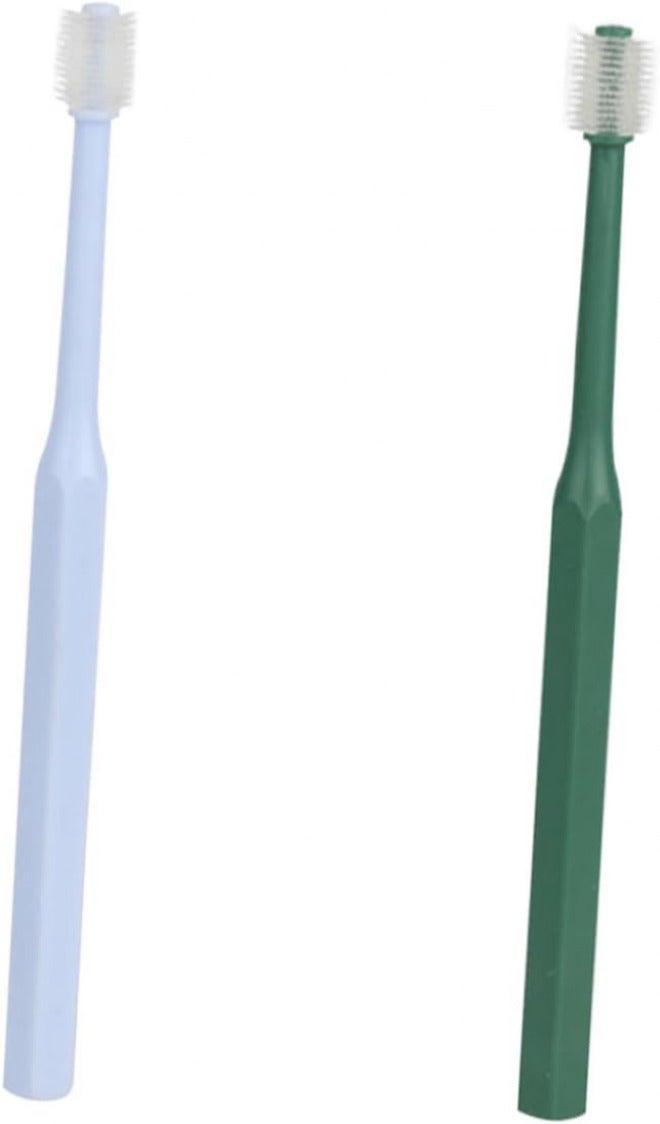 2PCS 360-Degree Manual Puppy Toothbrush Set Lightweight PET Oral Cleaning Brush for Dogs Ergonomic Handle and Soft Bristles - Image 1