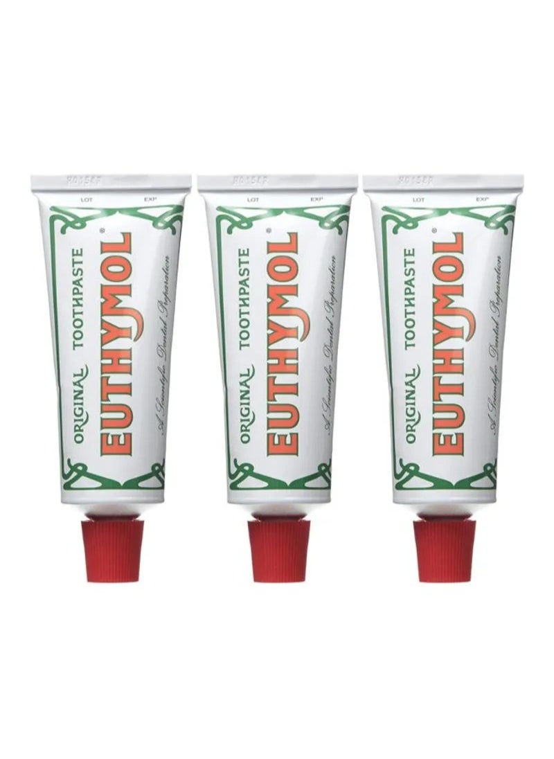 Euthymol Pack Of 3 Original Toothpaste Multicolour 3x75ml 